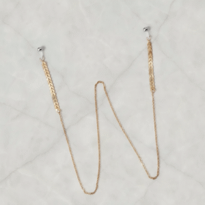 Chaîne à lunettes Linéa chevrons dorée architecturale - Maison Lunetik