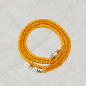 Chaîne lunettes Solaire perles jaunes dorées - Maison Lunetik