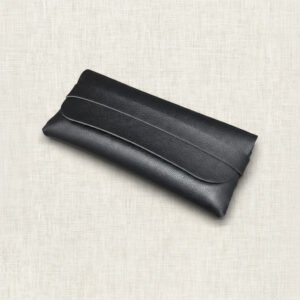 Étui à lunettes cuir noir souple Protecteur premium - Maison Lunetik