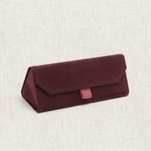Étui à lunettes souple velours bordeaux Précieux ultra-compact - Maison Lunetik