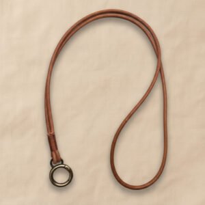 Tour de cou cuir brun avec anneau vintage Horizon polyvalent - Maison Lunetik